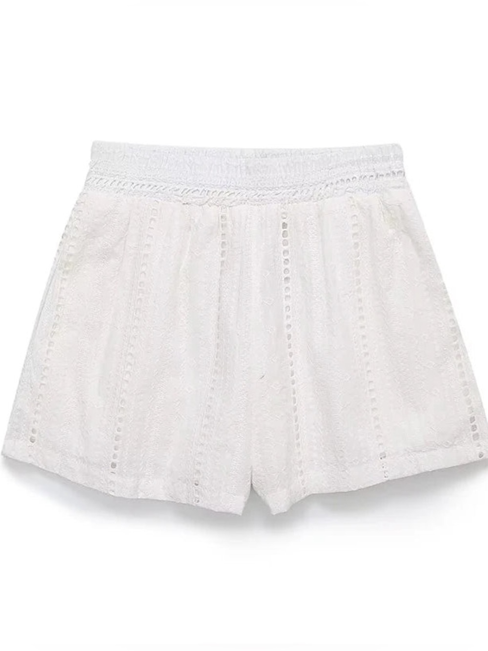 NWT Dreaming of Jules White Eyelet High-Waist Shorts Size Large